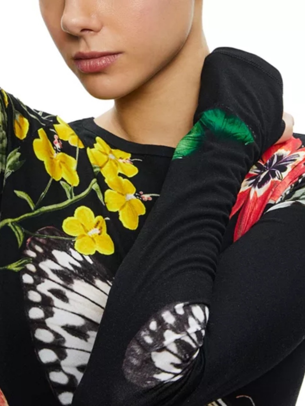 Alice + Olivia Delaina Long Sleeve Top In Essential Floral size M - Picture 5 of 14
